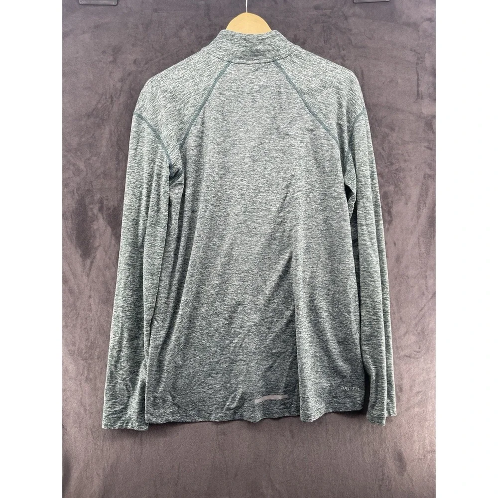 Nike Running Dri-FIT Quarter Zip Long Sleeve Top Men's Size L Green Gray